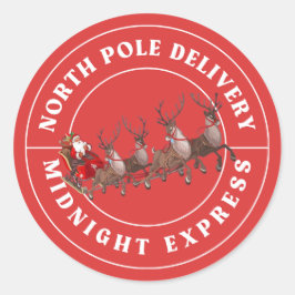 Pegatinas de North Pole Delivery Express con renos