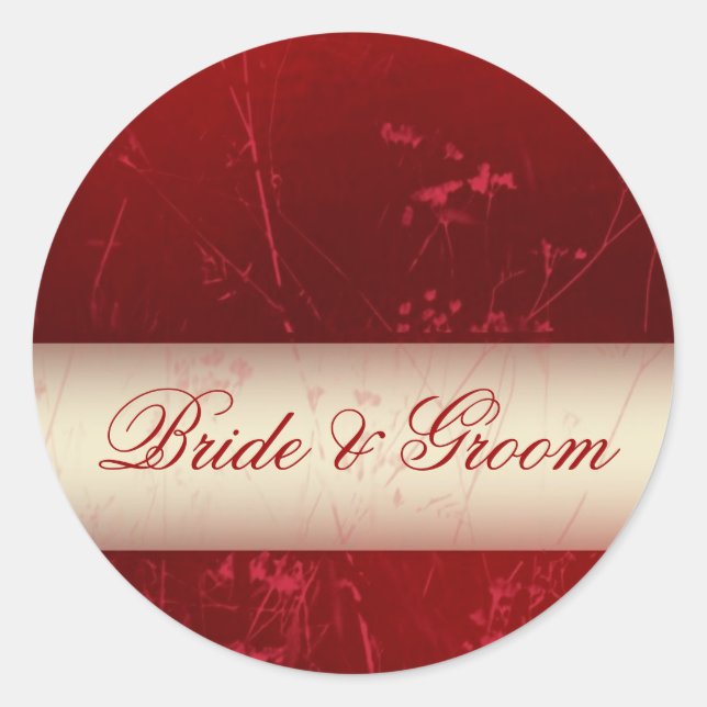 Pegatinas de novias y novios rojos (Anverso)