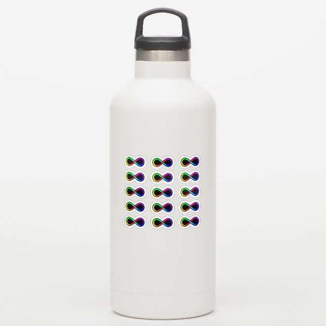 Pegatinas de Nudo de Infinito de Arcoíris de Conci (Botella de agua)