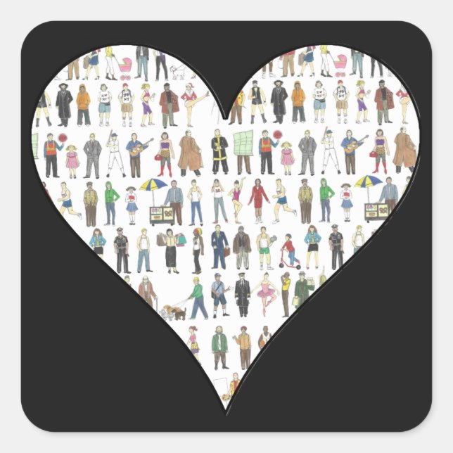 Pegatinas de Nueva York del NYC Black Heart (Anverso)