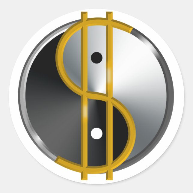 Pegatinas de Objetivist Yin/Yang (Anverso)