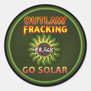 Pegatinas de Occupy Earth "Go Solar - Outlaw Frack