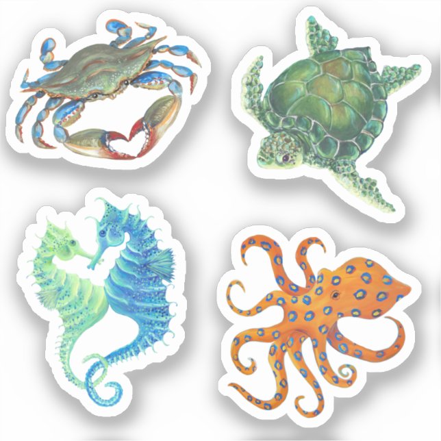 Pegatinas de Ocean Animal (Anverso)
