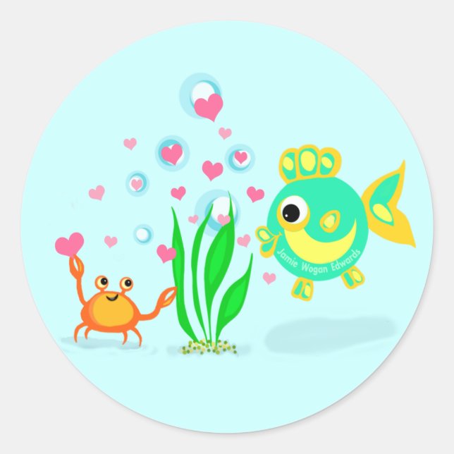 Pegatinas de Ocean Love Beach (Anverso)