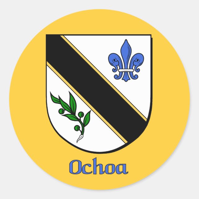 Pegatinas de Ochoa Family Shield (Anverso)