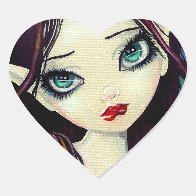 Pegatinas de ojos de hada corazón (Anverso)