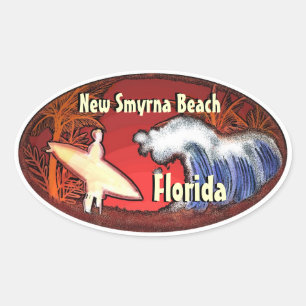 Pegatinas de olas surfistas de New Smyrna Beach Fl