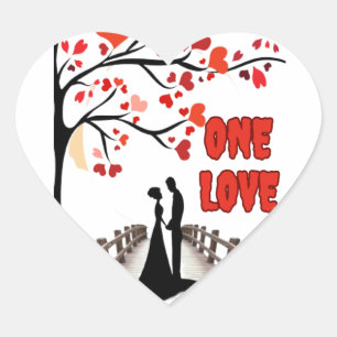 Pegatinas de One Love Heart