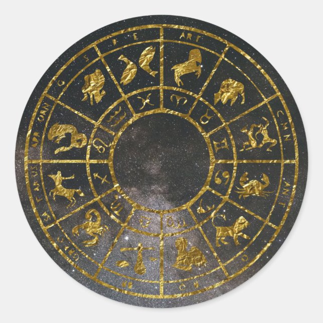 pegatinas de oro de astrología zodiaca (Anverso)