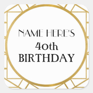 pegatinas de oro de los años 1920 en el cumpleaños