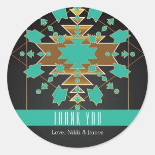 Pegatinas de oro negro turquesa del Rancho Suroest