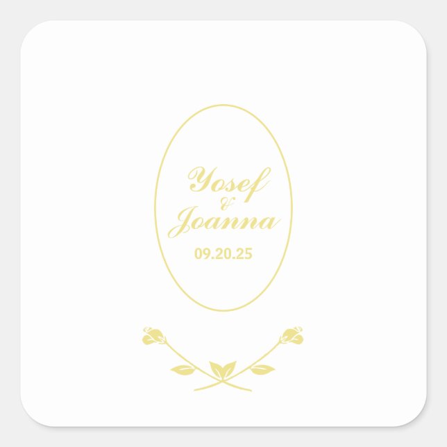 Pegatinas de oro y bodas blancas (Anverso)