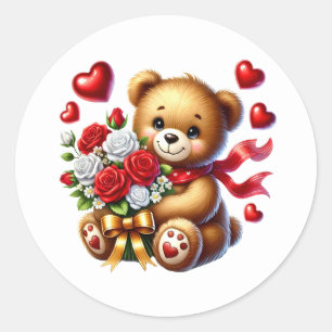 Pegatinas de osito del día de San Valentín