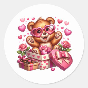 Pegatinas de osito del día de San Valentín