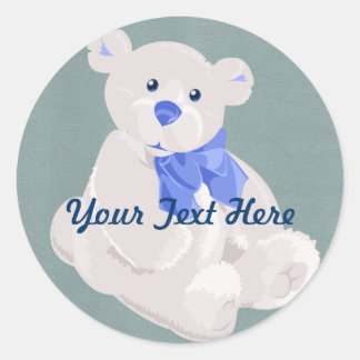 Pegatinas de oso de peluche blanco y azul