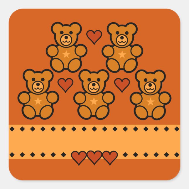 Pegatinas de Oso de Teddy, personalizar (Anverso)
