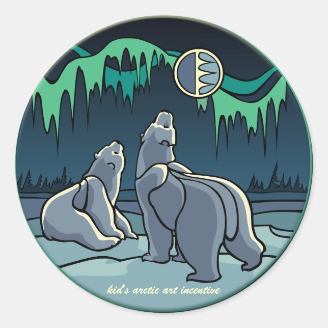 Pegatinas de Oso Polar Pegatinas de Arte de Vida S (Anverso)