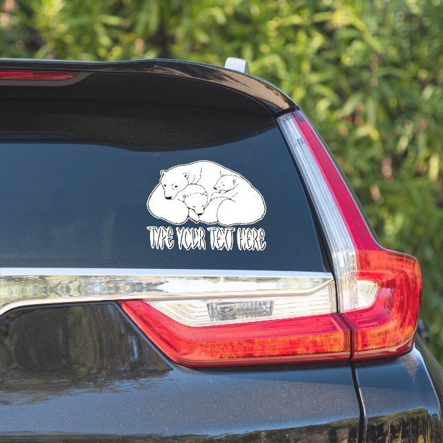 Pegatinas de oso polar Personalizado de recuadros  (Lado del coche)