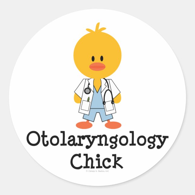 Pegatinas de Otolaryngology Chick (Anverso)