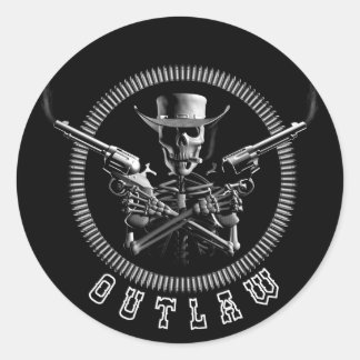 Pegatinas de Outlaw Skeleton