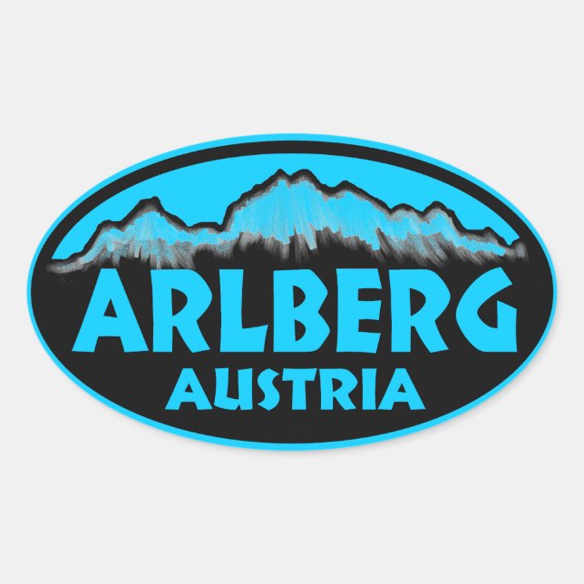 Pegatinas de oval azul Arlberg Austria (Anverso)
