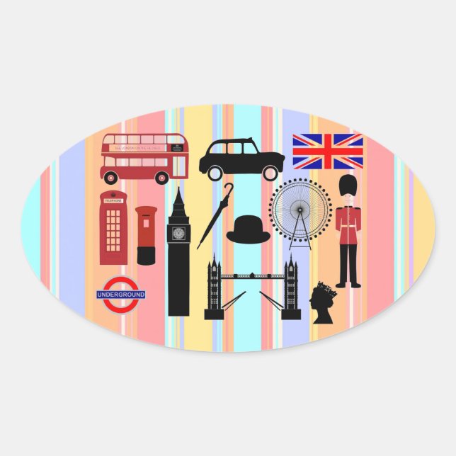 Pegatinas de Oval de Londres (Anverso)