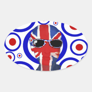 Pegatinas de Oval de Modhead Retro sesenta