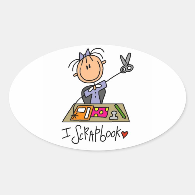 Pegatinas de Oval de Scrapbook (Anverso)