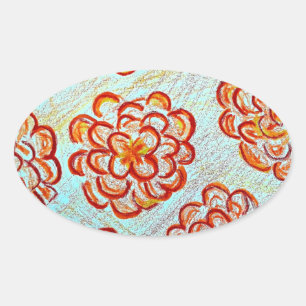 Pegatinas de Oval Marigolds,