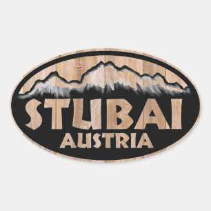 Pegatinas de ovales de madera de Stubai Austria