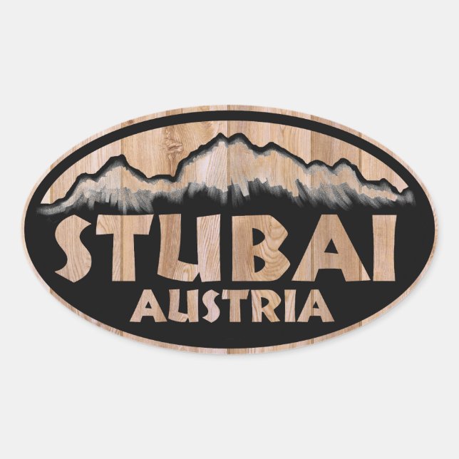 Pegatinas de ovales de madera de Stubai Austria (Anverso)