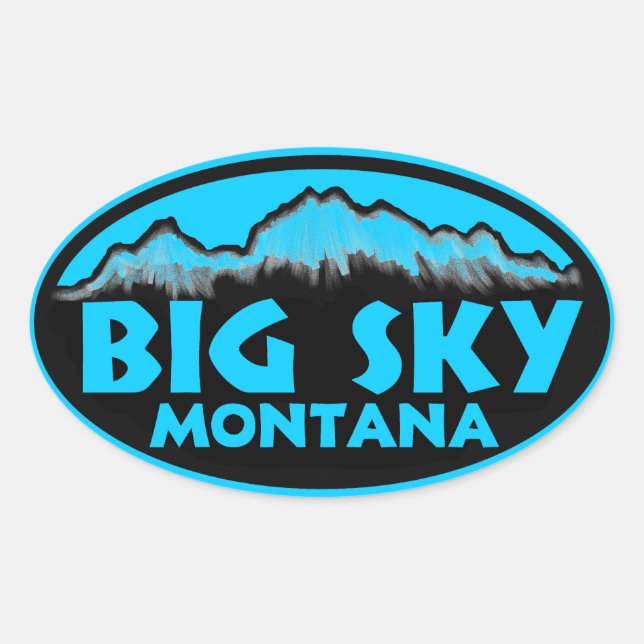 Pegatinas de óvulos azules del Big Sky Montana (Anverso)