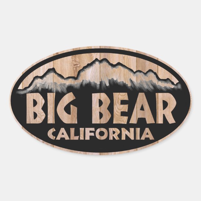 Pegatinas de óvulos de madera de Big Bear Californ (Anverso)