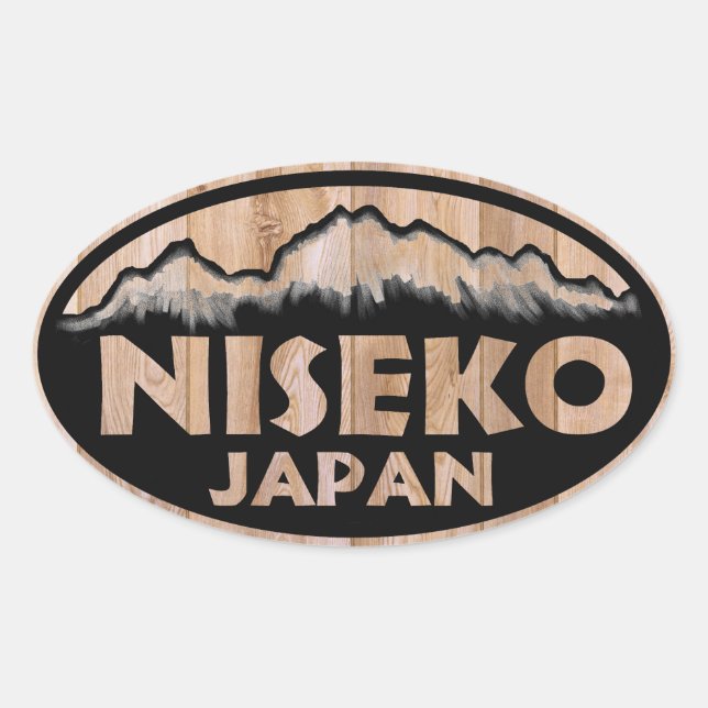 Pegatinas de óvulos de madera de Niseko Japón (Anverso)