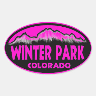 Pegatinas de óvulos rosados de Winter Park Colorad