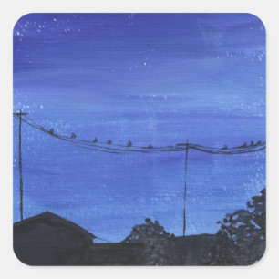Pegatinas de paisaje urbano azul