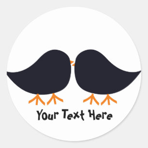 Pegatinas de pájaro con bigote lindo