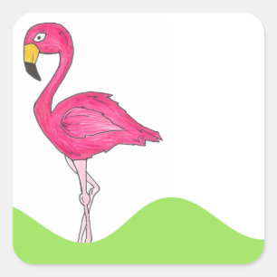 Pegatinas de pájaro Flamingo Rosado Tropical Flami