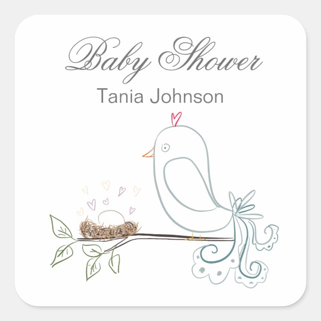 Pegatinas de pájaro y nido (Anverso)