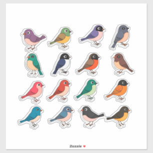 Pegatinas de pájaros de dibujos animados para rega