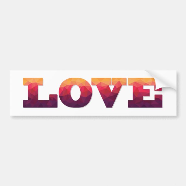 Pegatinas de palabra de amor en diseño geométrico  (Frente)