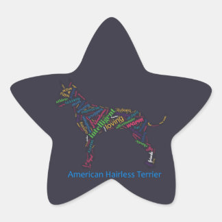 Pegatinas de palabras norteamericanos sin pelo y m