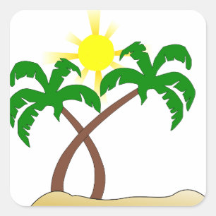Pegatinas de Palm Tree Square