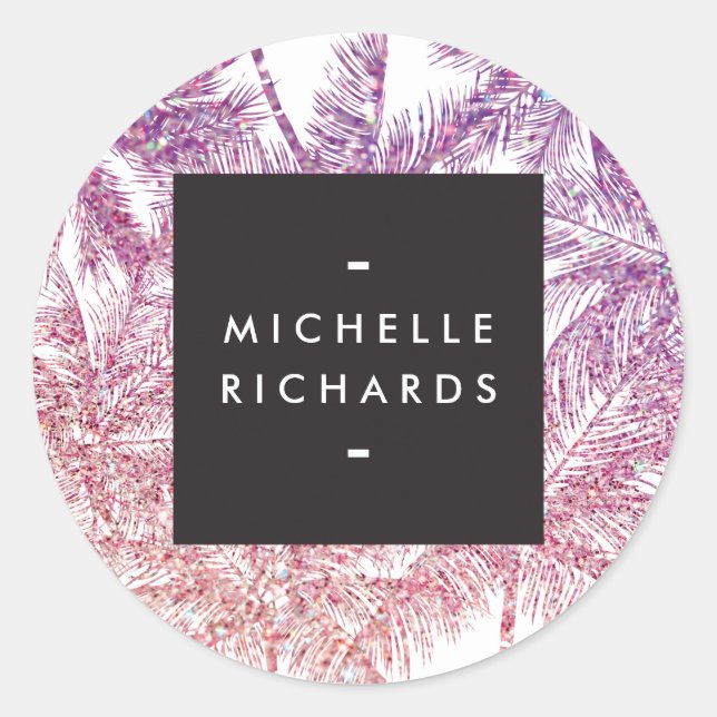 Pegatinas de palmas púrpura/rosada Purpurina tropi (Anverso)