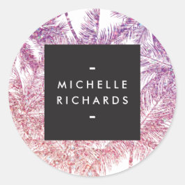 Pegatinas de palmas púrpura/rosada Purpurina tropi