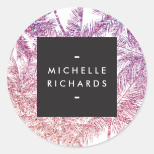 Pegatinas de palmas púrpura/rosada Purpurina tropi