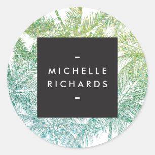 Pegatinas de palmas Purpurinas Tropical Green/Aqua