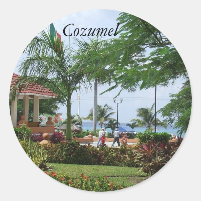 Pegatinas de palmeras tropicales de Cozumel (Anverso)