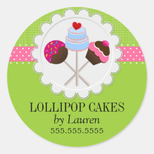 Pegatinas de panadería Cake Pops