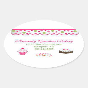 Pegatinas de panadería de colores dulces
